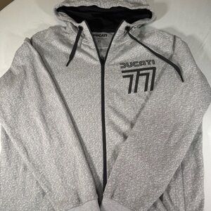 Ducati Sportswear Collection Full Zip Hoodie Men’s Large Gray Racing MotoGP